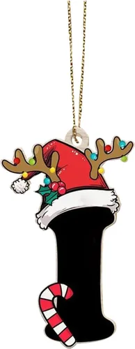 Vista 44 de Decoraciones de Navidad - Letras de adorno de la A a la Z para el árbol, adornos colgantes del alfabeto de Navidad de bricolaje (A)