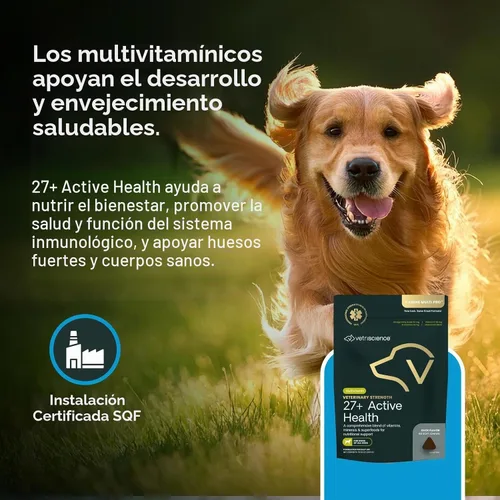 Vista 7 de VetriScience Veterinary Strength 27+ Salud activa, pato, 60 masticables