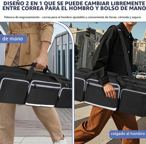 Vista 7 de IBVIVIC Bolsa para trípode, 30.7 pulgadas, funda de transporte de trípode resistente con divisor acolchado, bolsa de soporte de luz con doble