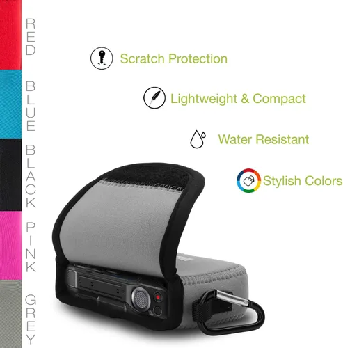 Vista 6 de MegaGear Funda de neopreno ultra ligera para cámara compatible con Panasonic Lumix DMC-ZS7 - Gris