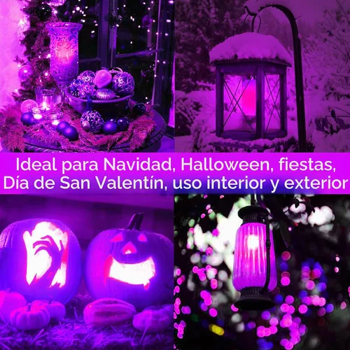 Vista 3 de Bitrue Bombillas LED de llama, 4 modos de luz con efecto de llama morada, bombilla de fuego con base E26 con sensor de gravedad, bombillas
