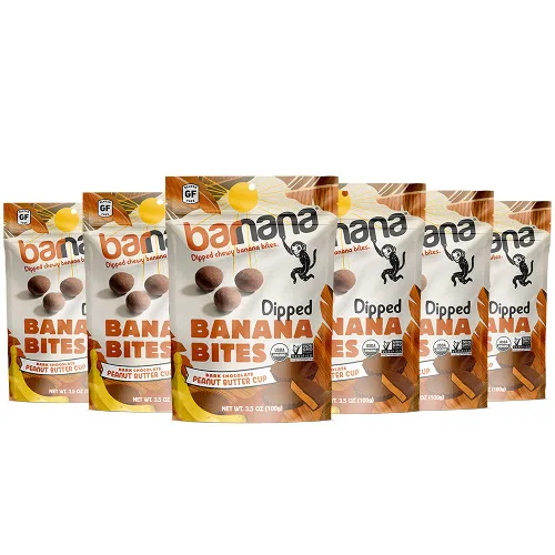 Vista 28 de Barnana - Bocaditos de plátano de coco masticables orgánicos, golosina deshidratada saludable, aperitivo de plátano y coco masticable, hecho