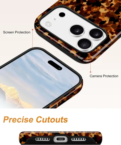 Vista 109 de Jusy Funda compatible con MagSafe con estampado de caparazón de tortuga marrón para iPhone 7/8/SE, cubierta protectora de TPU suave magnética