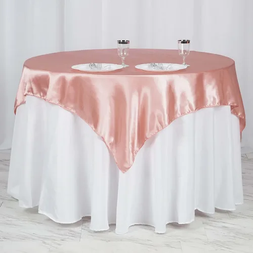 Vista 34 de Efavormart Paquete de 5 Sobremanteles Cuadrados de Satén de 60" para Decoraciones de Mesa de Bodas, Catering y Fiestas, Cubierta de Mantel Negro