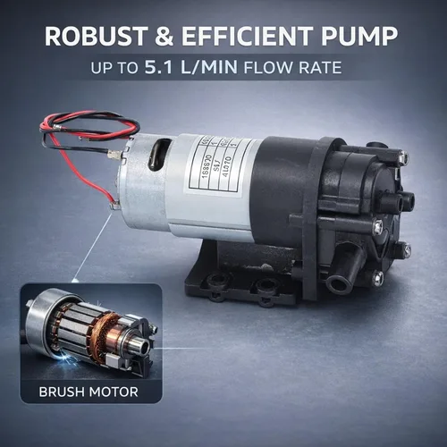 Vista 2 de Fish Tank Water Pump Brushed Motor DC 24V, Self Priming, High Pressure - Durable Engineering Plastics, Wide Application for Solar Water Fountain