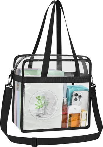 Vista 19 de USPECLARE Clear Tote Bag for Stadium Events, 12x6x12 Transparent Stadium Bag for Work, Sports Games,Gym，Concerts