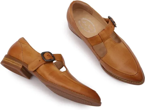 Vista 5 de Mona Flying Mocasines de cuero para mujer, estilo informal, planos, para mujeres y jóvenes
