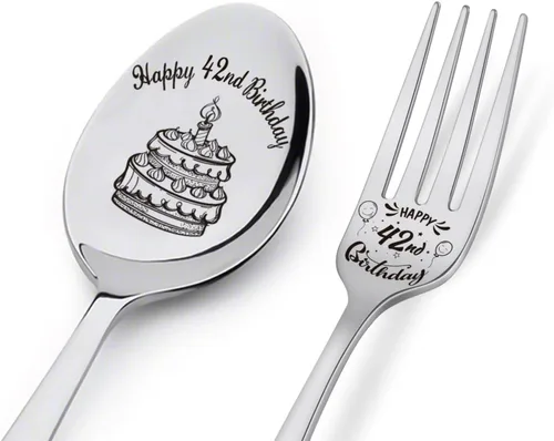 Vista 14 de Cuchara y tenedor de feliz cumpleaños número 30, regalos de cumpleaños personalizados para hijo, hija, hermana, hermano, novio, novia, marido