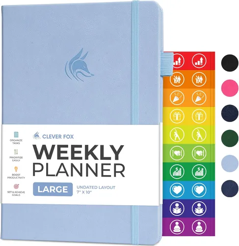 Vista 34 de Clever Fox Planner – Planificador semanal y mensual sin fecha para productividad, manejo del tiempo y objetivos – Diario organizador – A5