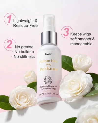 Vista 5 de Spray de perfume para peluca de cabello humano – Fragancia de té blanco y madera de cedro de larga duración, refrescante y desodorante instantáneo