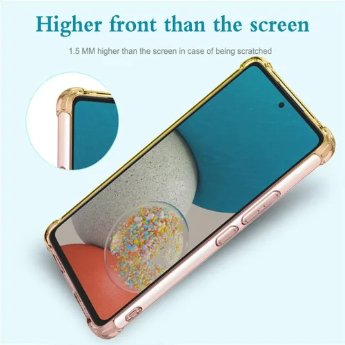 Vista 3 de Funda para Galaxy A23, Samsung A23 SM-A235M con protector de pantalla de vidrio templado, bonita funda protectora de TPU transparente a prueba