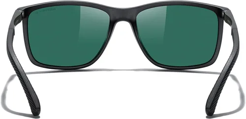 Vista 4 de MERRY'S Gafas de sol polarizadas rectangulares unisex para pesca, conducción, golf, templo de aluminio S8658