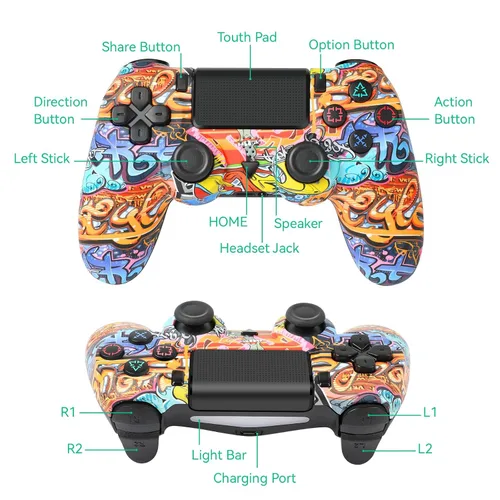 Vista 6 de Fancy Buying Controller Wireless Compatible with PS4SlimPro with Dual Vibration6-Axis Motion SensorAudio Function