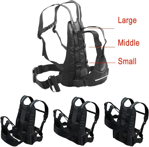 Vista 2 de Jolik Arnés de motocicleta infantil ajustable con dos asas, material transpirable en negro