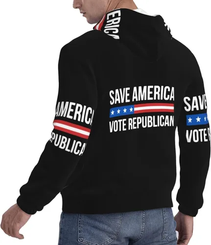 Vista 5 de KADEUX Save America Vote Republicano Sudaderas Hombres Mujeres Sudaderas Unisex Sudadera con capucha