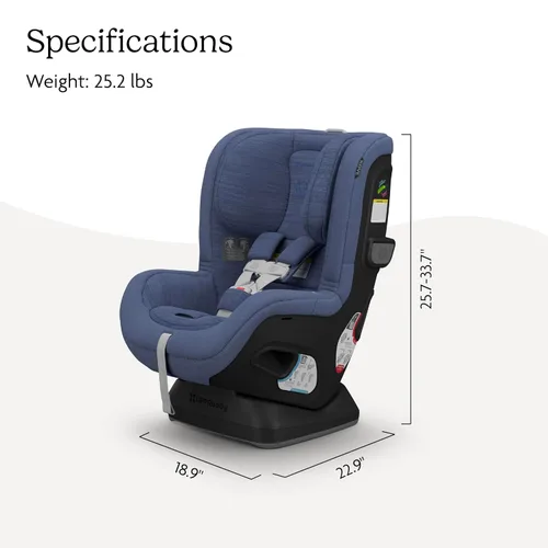 Vista 7 de UPPAbaby Rove - Asiento convertible para automóvil 2 en 1 trasero + orientado hacia adelante, instalación rápida y segura en 3 pasos, tecnología