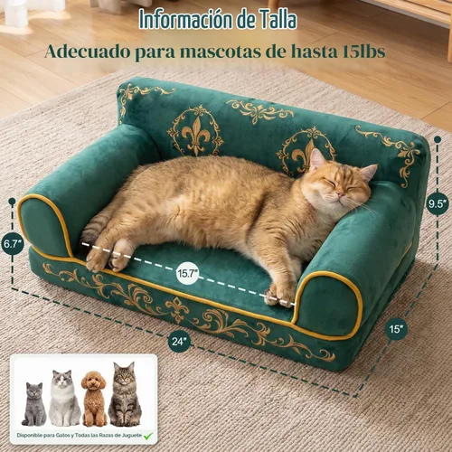 Vista 5 de Sofá cama de lujo para gatos de interior, acogedor sofá