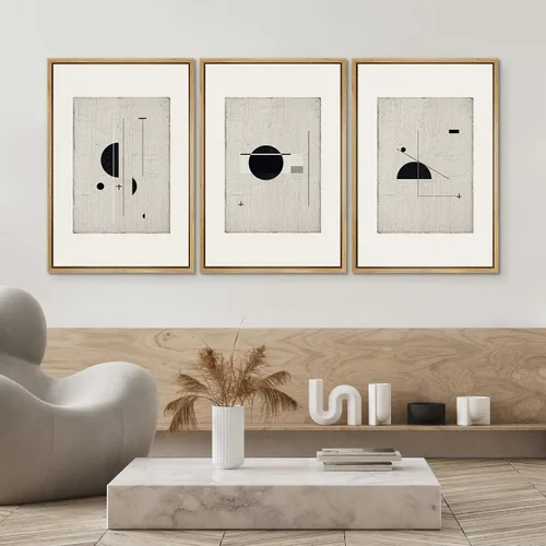 Vista 250 de SIGNWIN Lienzo enmarcado para pared, juego de arte neutro de bosque brumoso, ilustraciones en tono tierra, arte moderno, decorativo, bohemio