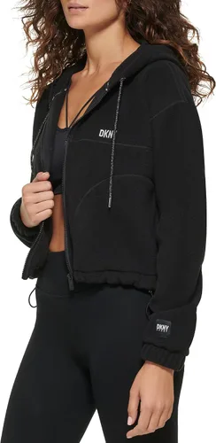 Vista 3 de DKNY Women's Sport Cropped Full Zip Polar Fleece Jacket