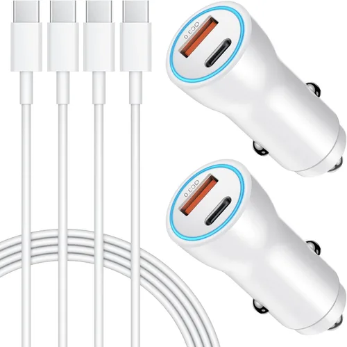 Vista 11 de Cargador de coche para iPhone 17 16 15, [Certificado MFi de Apple] Cargador de coche USB C de 43W de carga rápida con cable tipo C a C de 1 metro