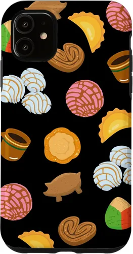 Vista 8 de Conchas Pan Dulce Patrón Negro Teléfono Caja Latina Regalo Caso para iPhone 17