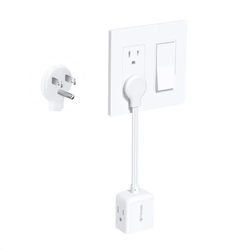 Vista 17 de TROND Adaptador de salida de 2 clavijas a 3 clavijas, extensor de salida de pared de múltiples enchufes, divisor de enchufe de 3 vías, expansor