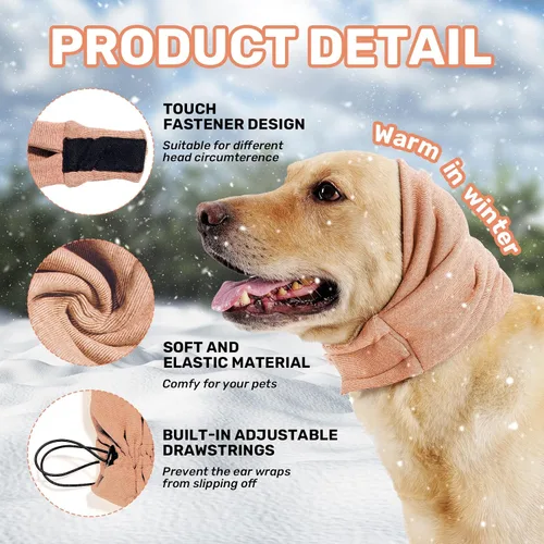 Vista 4 de Sudadera con capucha calmante para perros, almohadillas ajustables para las orejas para perros, almohadillas ajustables para protección contra