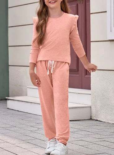 Vista 2 de blibean Conjuntos de ropa de otoño para niñas con estilo, tallas 4-13 años