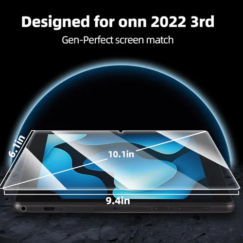 Vista 3 de Onn - Paquete de 3 protectores de pantalla para tablet de 10.1 pulgadas, protector de pantalla de vidrio templado de 10.1 pulgadas para tableta Onn