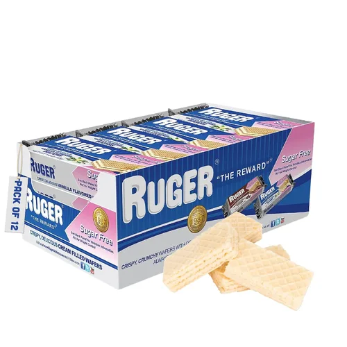 Vista 10 de RUGER Obleas de chocolate sin azúcar, 1.6 onzas (paquete de 12)