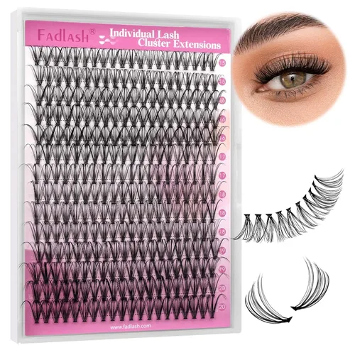 Vista 45 de Extensiones de racimos de pestañas con bandeja grande, pestañas individuales 10D 20D, mezcla natural, suave, C Cur negro, imitación de visón
