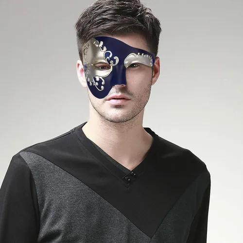 Vista 3 de Máscara de mascarada para parejas, Mardi Gras, máscara de fiesta de Halloween, griega y romana, veneciana para mujeres y hombres, máscara de fiesta