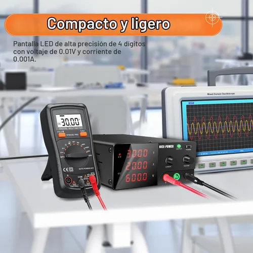 Vista 7 de NICE-POWER Fuente de alimentación de CC variable, 0-30V 0-20A 600W Fuente de alimentación de banco de alta potencia con perilla de codificador e