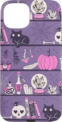 Vista 9 de iPhone 16 Vintage Witchy Magical Witch Tool box Cute Halloween Purple Case
