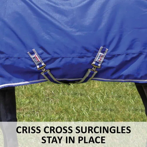 Vista 6 de Dura-Tech Viking Classic Pony Turnouts - Manta de caballo Surcingle Euro Fit Mantas impermeables para caballos Manta de caballo 1200D Manta