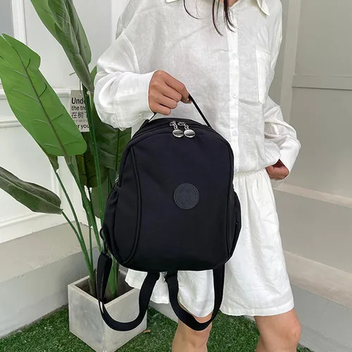Vista 3 de Mochila impermeable para mujer, elegantes bolsas de mensajero, bolsa cruzada con múltiples compartimentos, Negro