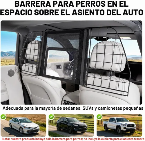 Vista 2 de YJGF Barrera de coche para perro para uso con cubierta de asiento trasero