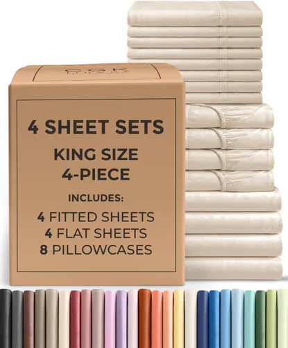 Vista 23 de Pack of 2, Twin Size 3 Piece Sheet Set - Breathable & Cooling - White