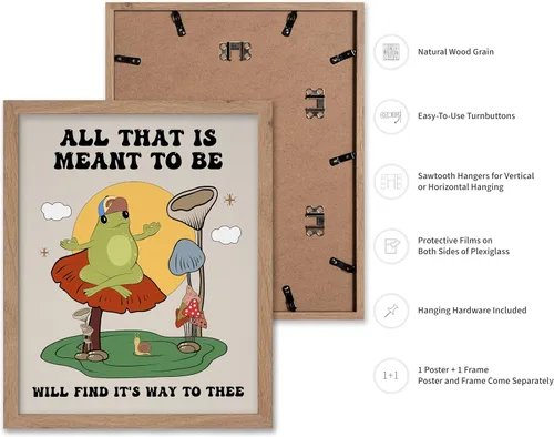 Vista 2 de Poster Master All That Is Meant To Be Poster - Retro Frog on Mushroom Print - Meditation Art - Motivational Design - Preppy Print - Trendy Decor