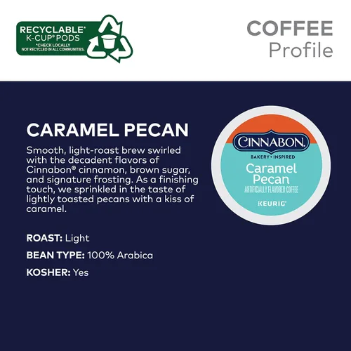 Vista 5 de Cinnabon Caramel Pecan Café, cápsulas Keurig K-Cup de porción única, 72