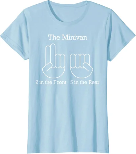 Vista 22 de The Minivan 2 In The Front 5 In The Rear Camiseta, Negro