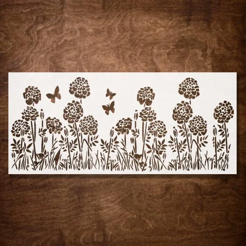 Vista 8 de Plantilla de margarita, plantillas florales para pintar sobre madera, papel, tela, muebles, plantillas para manualidades, reutilizables para arte