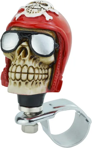 Vista 7 de Lunsom Pomo giratorio de rueda, perilla giratoria con forma de calavera, perilla suicida, ayuda de giro, pomos giratorios aptos para tractores