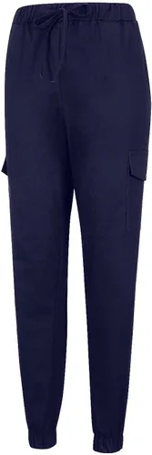 Vista 4 de UQRZAU Pantalones de trabajo para mujer, color sólido, casual, cintura elástica, con cordón y bolsillo lateral, pantalones de lápiz casuales