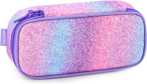 Vista 19 de Lapicera para niñas, estuche con divisiones múltiples para lápices, diseño de fresas color rojo