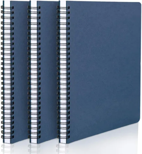Vista 26 de EUSOAR - Cuaderno rayado A5 con espiral, para escritura, viajes, notas, diario, bocetos, para estudiantes, oficina, negocios, tapa de 3