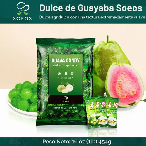 Vista 3 de Soeos Caramelos de guayaba, Classic Series China, caramelos duros de guayaba, caramelos navideños de 32 onzas (paquete de 2)