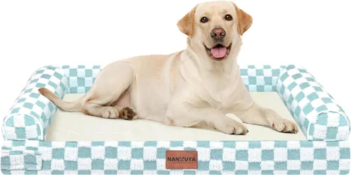 Vista 103 de NANUYA - Cama ortopédica para perros de tamaño mediano/grande, lavable: Camas con almohada para perros de tamaño mediano/grande, sofá de espuma