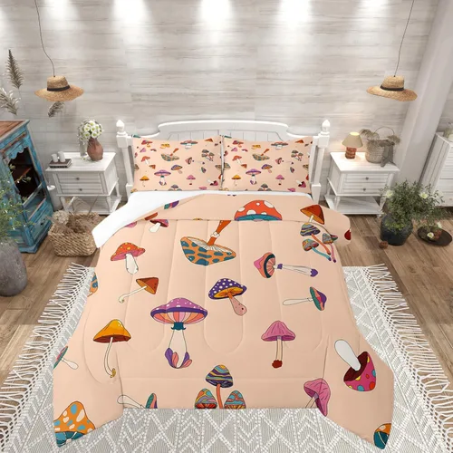 Vista 15 de Castle Fairy Juego de edredón de unicornio tamaño individual, reversible, lindo unicornio, arcoíris, caricatura, caballos, animales, para niños
