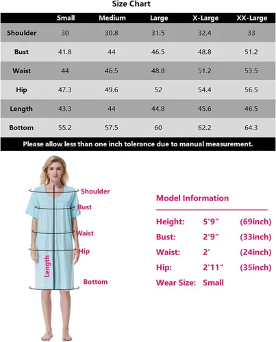 Vista 6 de Keyocean - Camisón de algodón para mujer, suave, cómodo, ligero, manga corta, vestido de casa, ropa de dormir, ropa de sala para verano.